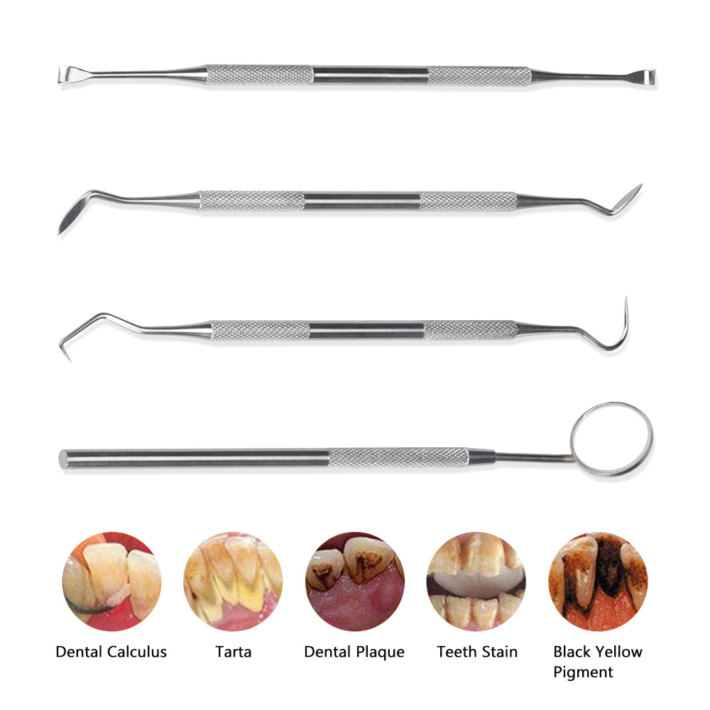 4 ชิ้นชุด Tartar Scraper Scale - Teeth Whitening Mouthwash บทวิจารณ์และราคา